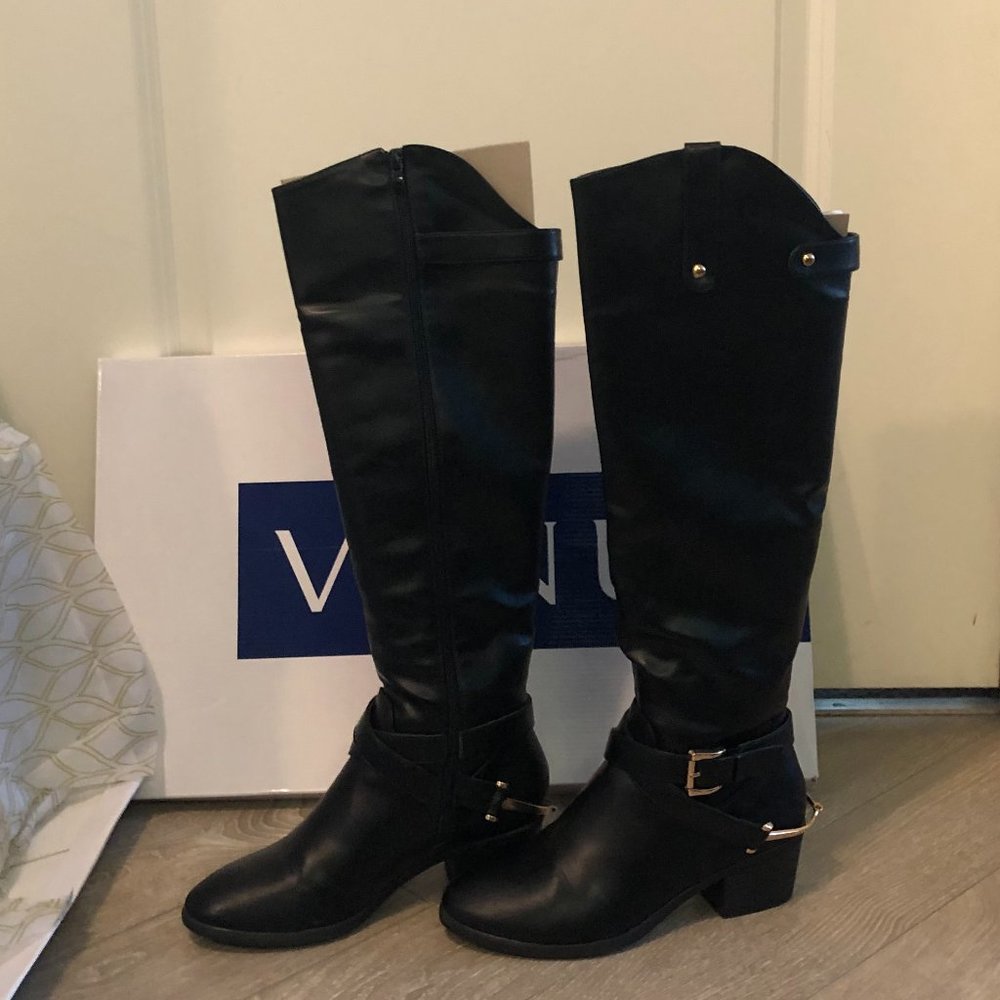 NWT Black Knee High Riding Boots